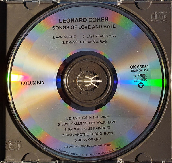 Leonard Cohen : Songs Of Love And Hate (CD, Album, RE)
