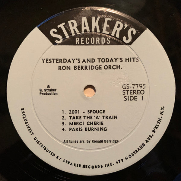 Ron Berridge Orch.* : Yesterday's And Today's Hits (LP, Album)