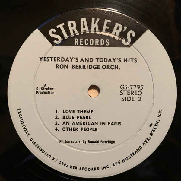 Ron Berridge Orch.* : Yesterday's And Today's Hits (LP, Album)