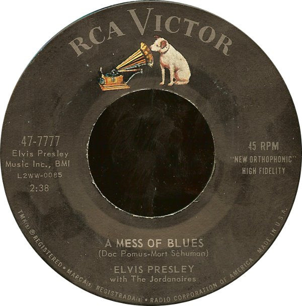 Elvis Presley : It's Now Or Never / A Mess Of Blues (7", Single, Roc)