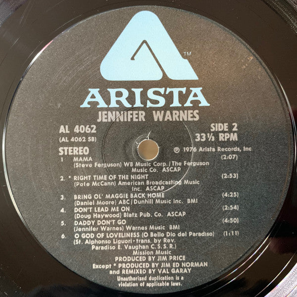 Jennifer Warnes : Jennifer Warnes (LP, Album, Wad)