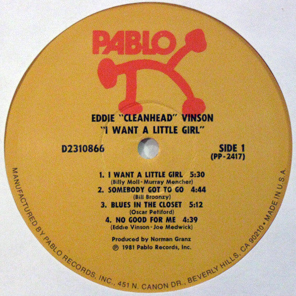 Eddie "Cleanhead" Vinson : I Want A Little Girl (LP, Album, Red)