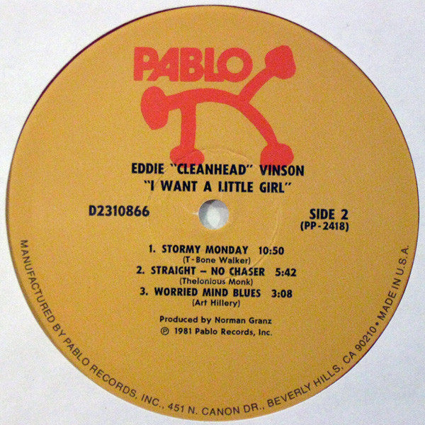 Eddie "Cleanhead" Vinson : I Want A Little Girl (LP, Album, Red)