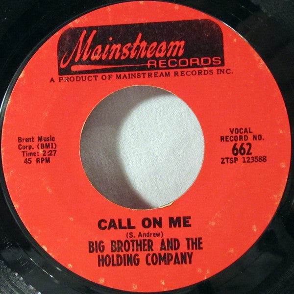 Big Brother And The Holding Company* : Down On Me (7", Single, Styrene, Ter)