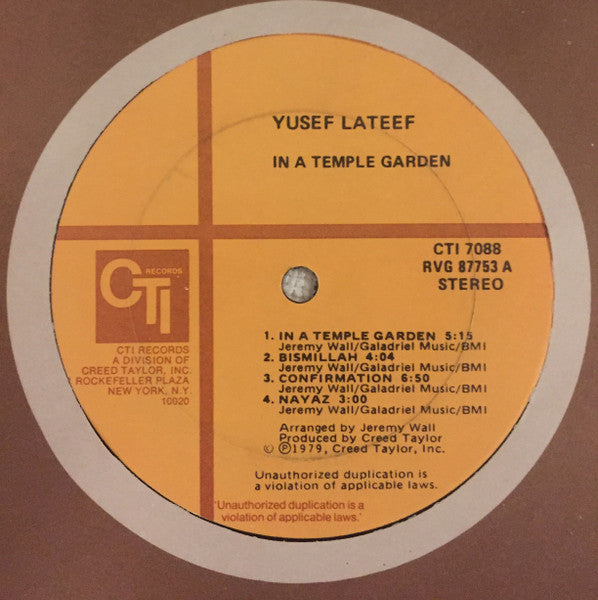 Yusef Lateef : In A Temple Garden (LP, Album, Gat)