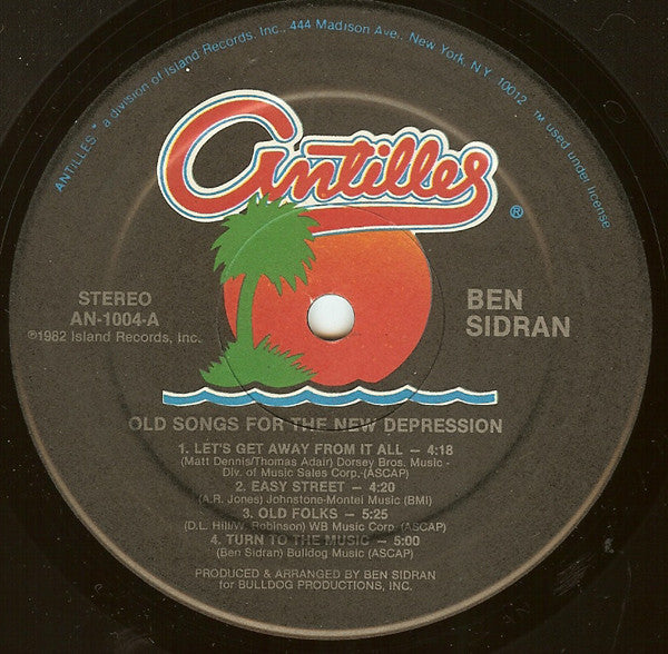 Ben Sidran : Old Songs For The New Depression (LP, Album, Hau)