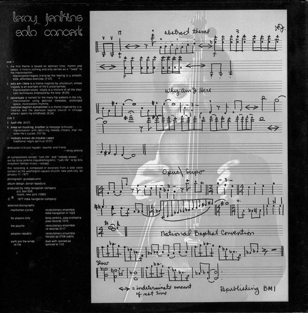 Leroy Jenkins : Solo Concert (LP, Album)