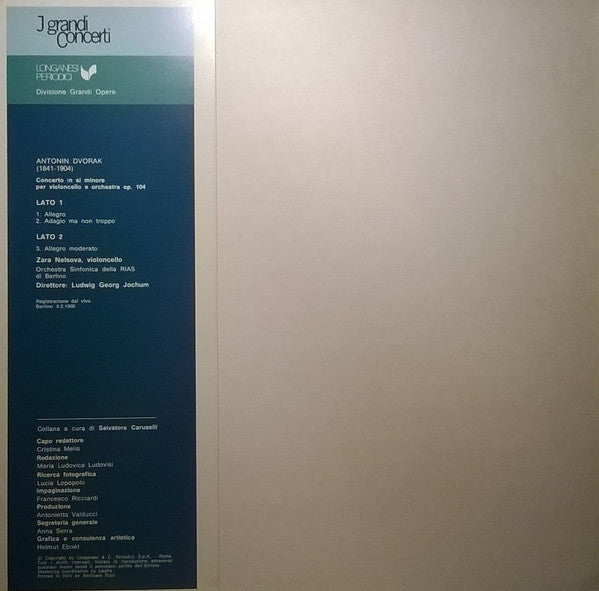 Dvořak*, Nelsova*, Jochum* : Concerto Per Violoncello Op. 104 (LP, Mono)