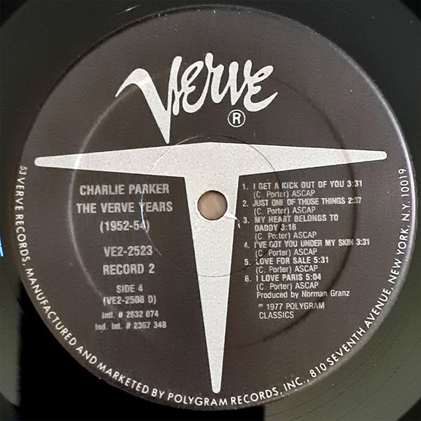 Charlie Parker : The Verve Years (1952-54) (2xLP, Comp)