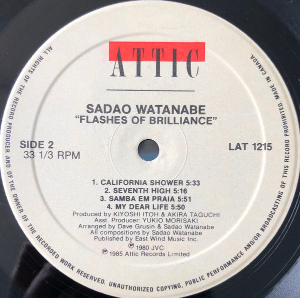 Sadao Watanabe : Flashes Of Brilliance (LP, Comp, RE)