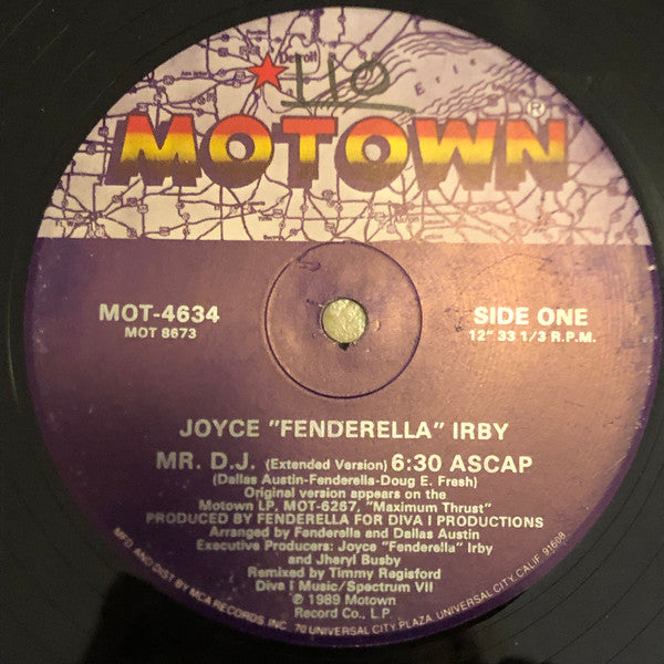 Joyce "Fenderella" Irby : Mr. D.J. (12", Single, Glo)