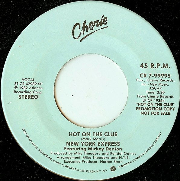 New York Express : Hot On The Clue (7", Mono, Promo)