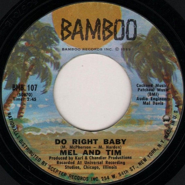 Mel And Tim* : Backfield In Motion / Do Right Baby (7", RP, 2nd)