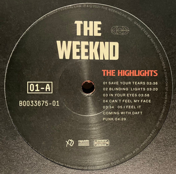 The Weeknd : The Highlights (2xLP, Comp, Ltd, Red)
