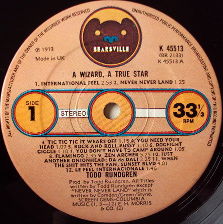 Todd Rundgren : A Wizard, A True Star (LP, Album, Gat)