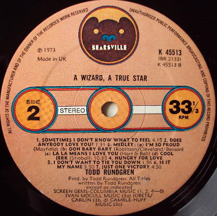Todd Rundgren : A Wizard, A True Star (LP, Album, Gat)