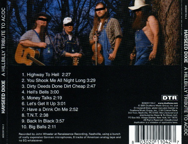 Hayseed Dixie : A Hillbilly Tribute To AC/DC (CD, Album)