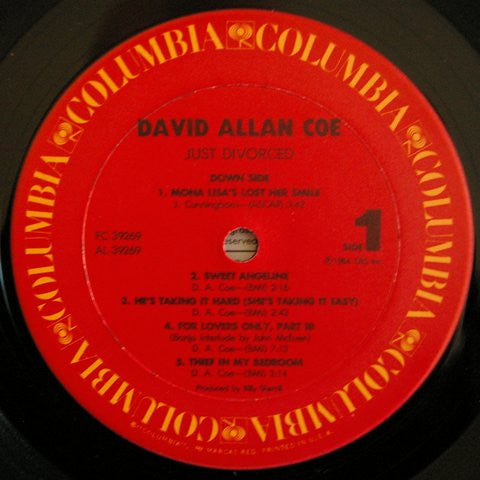 David Allan Coe : Just Divorced (LP, Album)