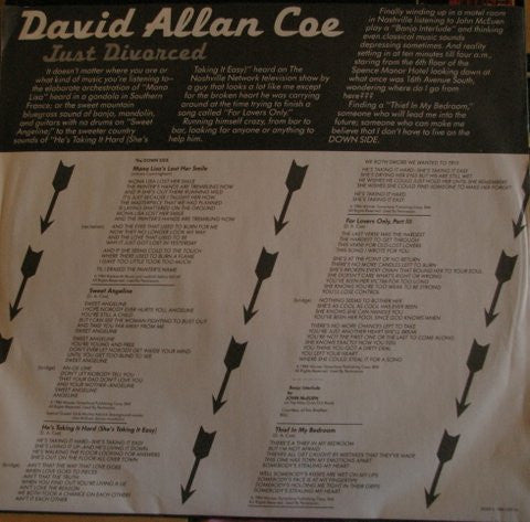 David Allan Coe : Just Divorced (LP, Album)