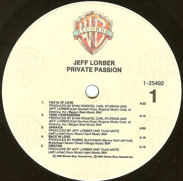 Jeff Lorber Featuring Karyn White And Michael Jeffries : Private Passion (LP, Album, Spe)
