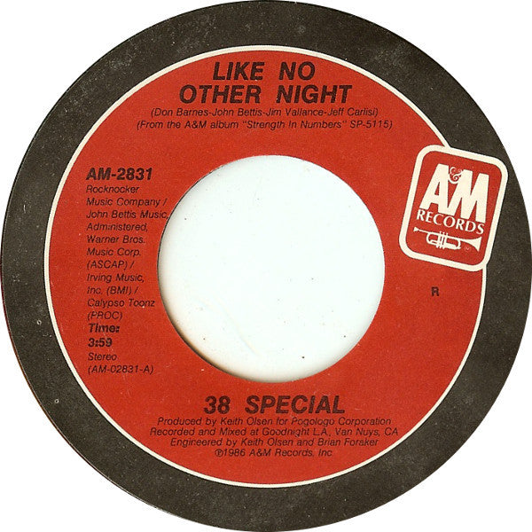 38 Special (2) : Like No Other Night (7", Single, R)
