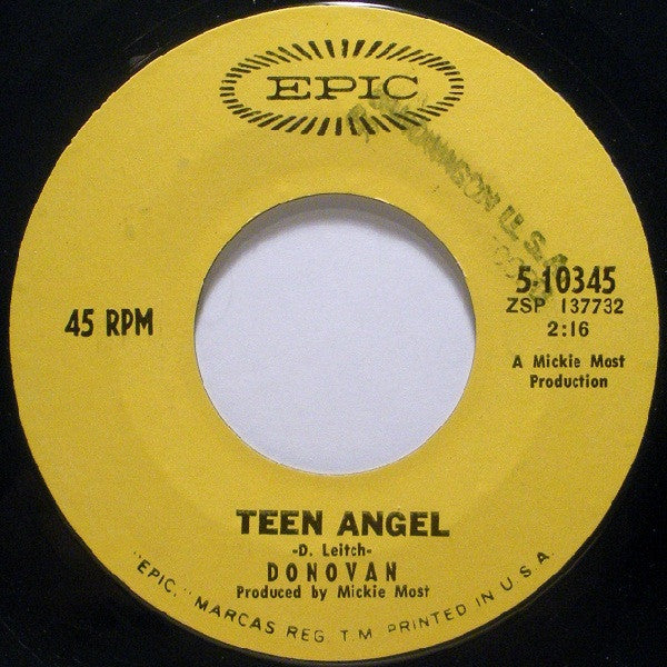 Donovan : Hurdy Gurdy Man / Teen Angel (7", Single, Mono, Styrene, San)