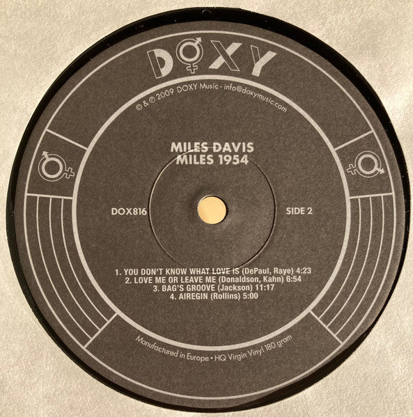 Miles Davis : Miles 1954 (2xLP, Comp, 180)