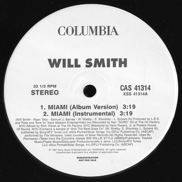 Will Smith : Miami (12", Promo)