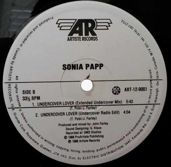 Sonia Papp : Undercover Lover (12")