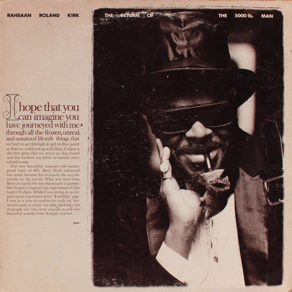Rahsaan Roland Kirk* : The Return Of The 5000 Lb. Man (LP, Album, Promo)