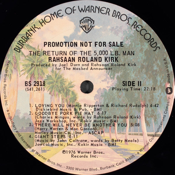 Rahsaan Roland Kirk* : The Return Of The 5000 Lb. Man (LP, Album, Promo)
