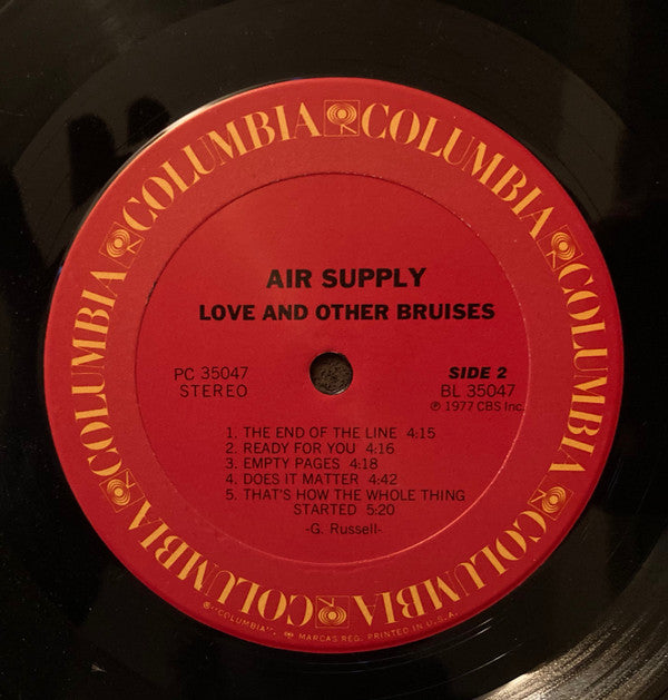 Air Supply : Love And Other Bruises (LP, Album, Ter)