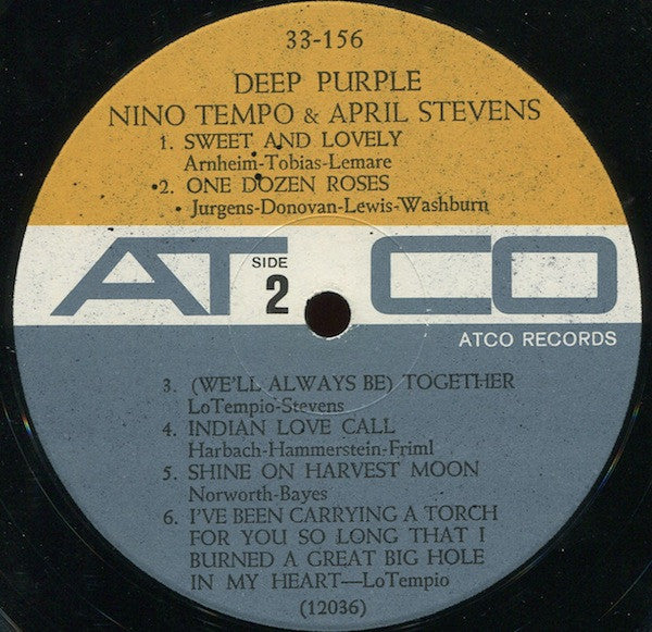 Nino Tempo & April Stevens : Deep Purple (LP, Album, Mono)