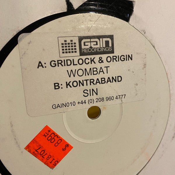 Gridlok & Origin (5) / Kontraband : Wombat / Sin (12", Promo, W/Lbl)