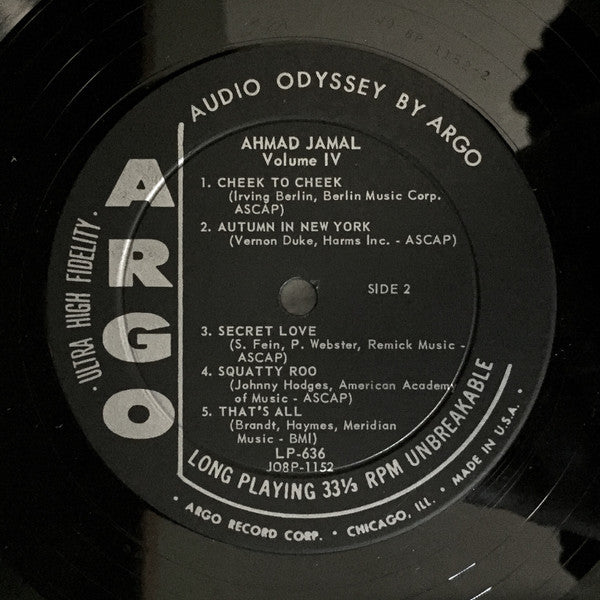 Ahmad Jamal* : Volume IV (LP, Mono)
