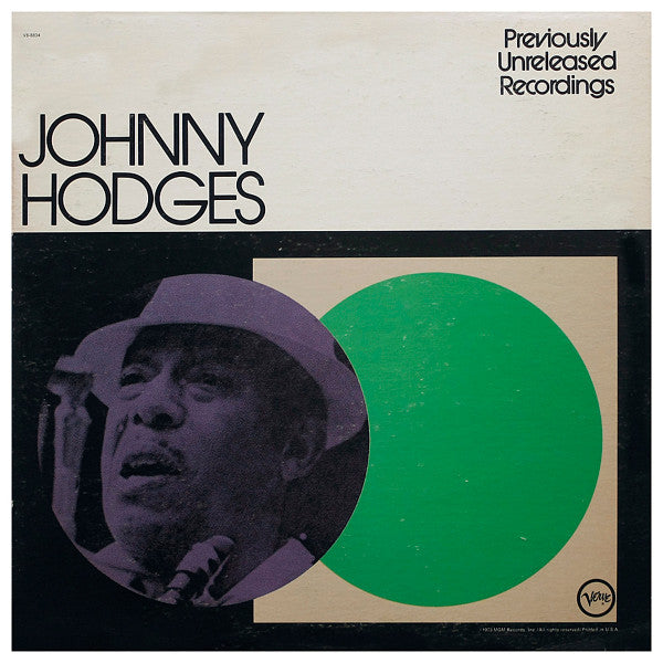 Johnny Hodges : Previously Unreleased Recordings (LP, Album)