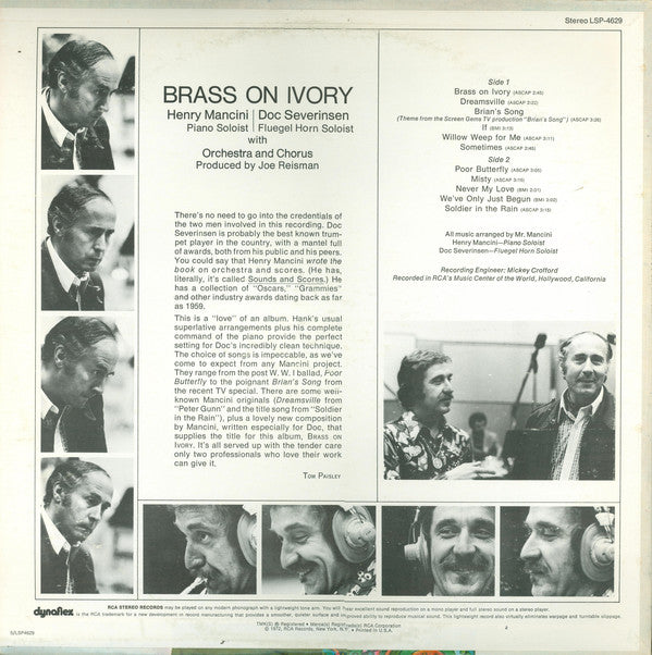 Henry Mancini & Doc Severinsen : Brass On Ivory (LP, Album)