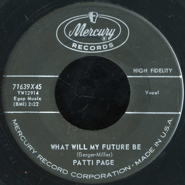 Patti Page : One Of Us (Will Weep Tonight) (7", Single, Mono)