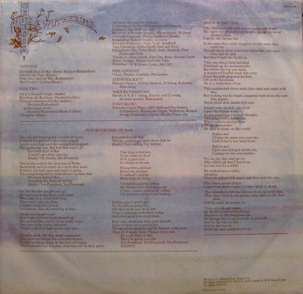 Genesis : Wind & Wuthering (LP, Album, RE, SP )