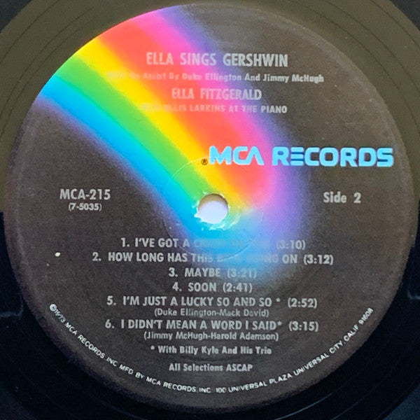 Ella Fitzgerald, Ellis Larkins At The Piano* : Ella Sings Gershwin (With An Assist By Duke Ellington And Jimmy McHugh) (LP, Album, RE, Pin)