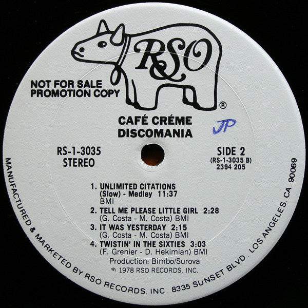 Café Crème : Discomania (LP, Album, Promo)