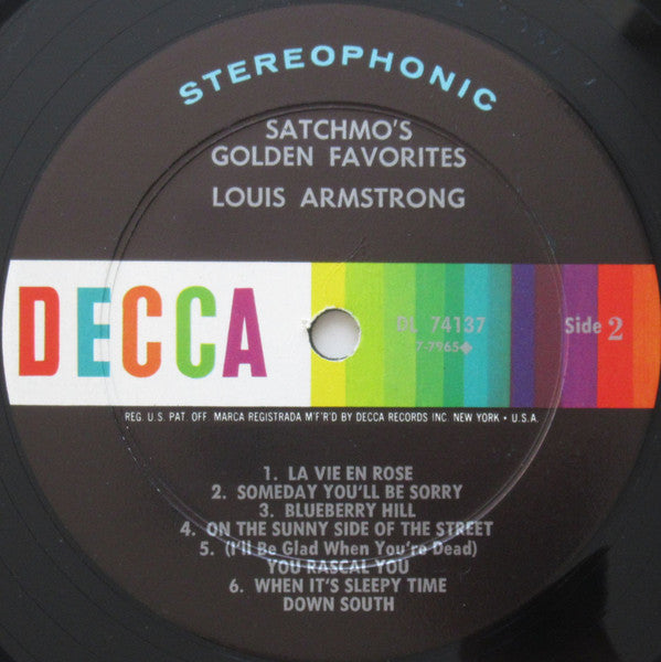Louis Armstrong : Satchmo's Golden Favorites (LP, Pin)