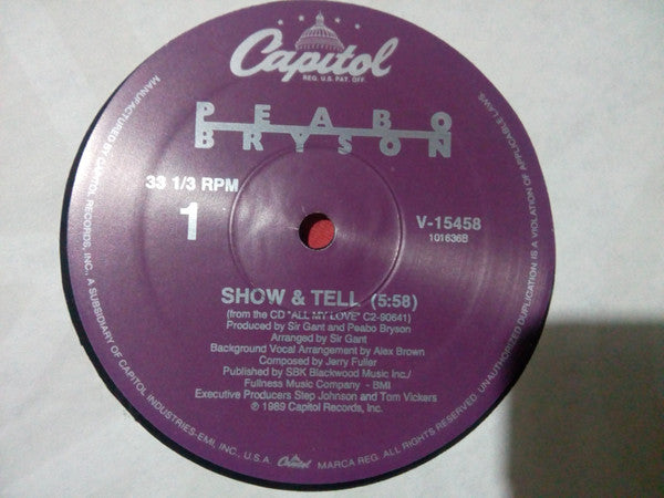 Peabo Bryson : Show And Tell (12", Single)