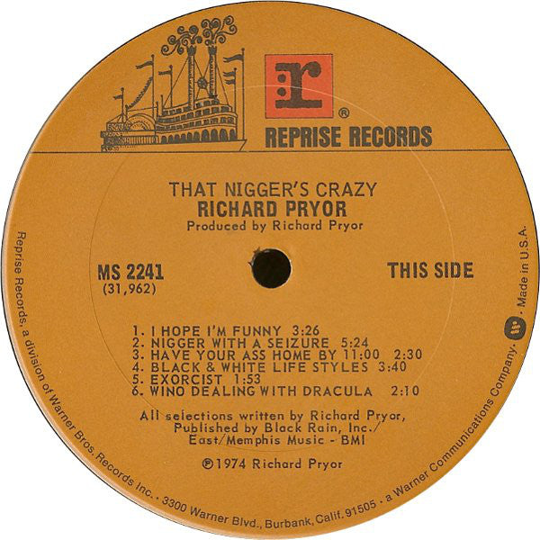 Richard Pryor : That Nigger's Crazy (LP, Album, RE, Pit)