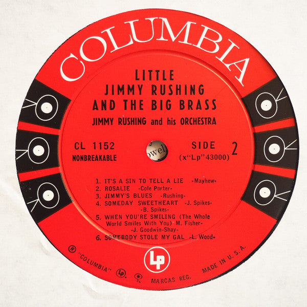 Jimmy Rushing And His Orchestra : Little Jimmy Rushing And The Big Brass (LP, Album, Mono)