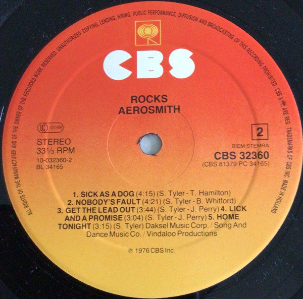Aerosmith : Rocks (LP, Album, RE)