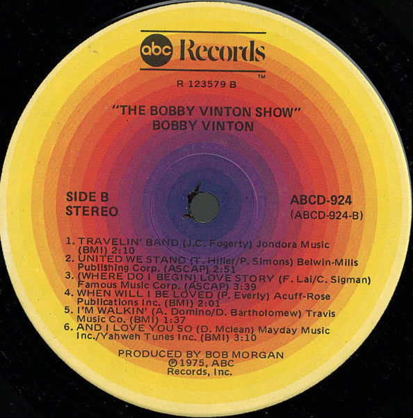 Bobby Vinton : The Bobby Vinton Show (LP, Album, Club)