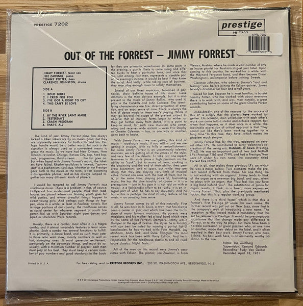 Jimmy Forrest : Out Of The Forrest (LP, Album, RE, RP, 200)