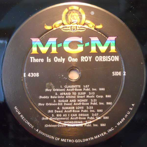 Roy Orbison : There Is Only One Roy Orbison (LP, Album, Mono)