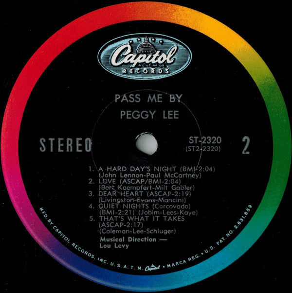 Peggy Lee : Pass Me By (LP, Album, Los)